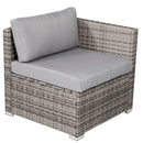 8PC Outdoor Dining Set Wicker Table &amp; Chairs - Grey - RnR Galore