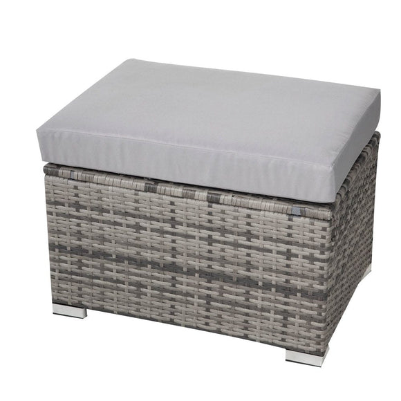 8PC Outdoor Dining Set Wicker Table &amp; Chairs - Grey - RnR Galore