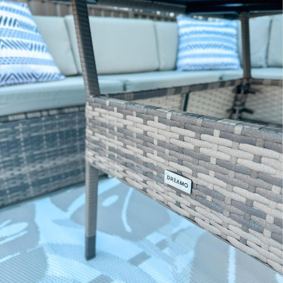 8PC Outdoor Dining Set Wicker Table &amp; Chairs - Grey - RnR Galore