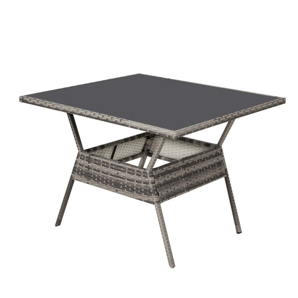 8PC Outdoor Dining Set Wicker Table &amp; Chairs - Grey - RnR Galore