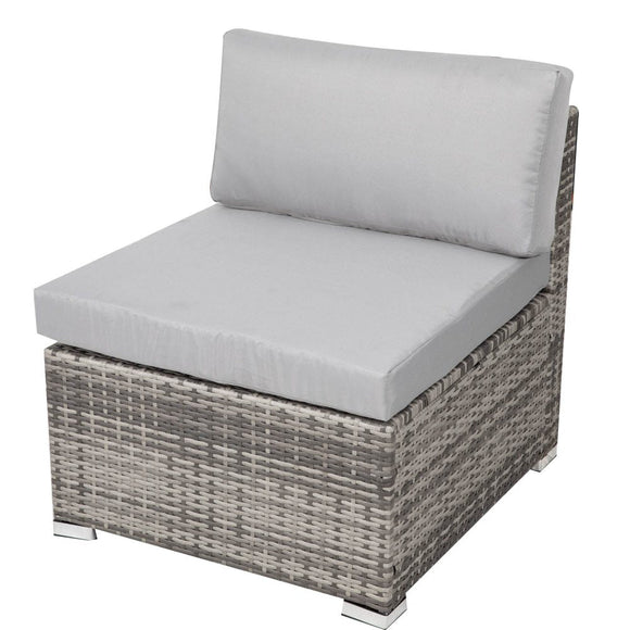 8PC Outdoor Dining Set Wicker Table &amp; Chairs - Grey - RnR Galore