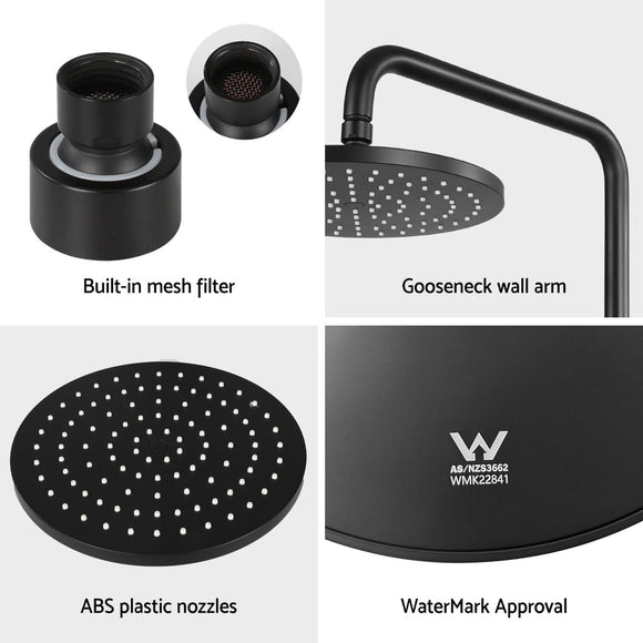 9'' Rain Shower Head Overhead High - pressure Swivel Black - RnR Galore