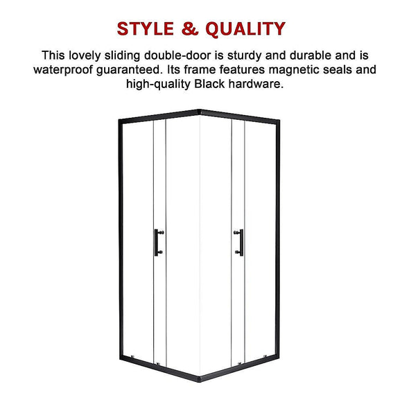900 x 900mm Sliding Door Nano Safety Glass Shower Screen By Della Francesca - RnR Galore