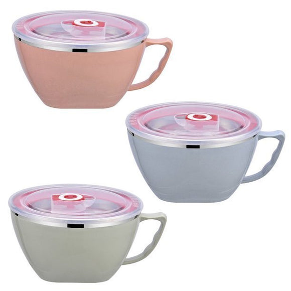 900ml Stainless Steel Instant Noodle Solid Bowl Korean Mi Goreng w Lid & Handle - RnR Galore