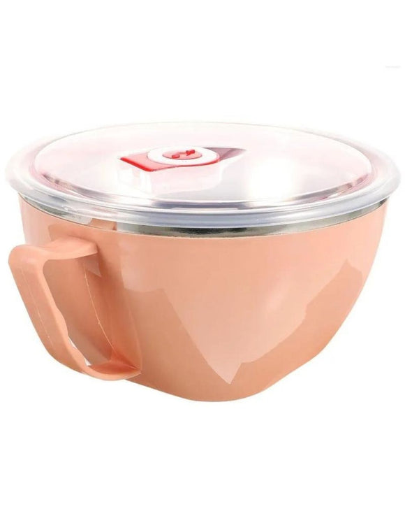 900ml Stainless Steel Instant Noodle Solid Bowl Korean Mi Goreng w Lid & Handle - RnR Galore