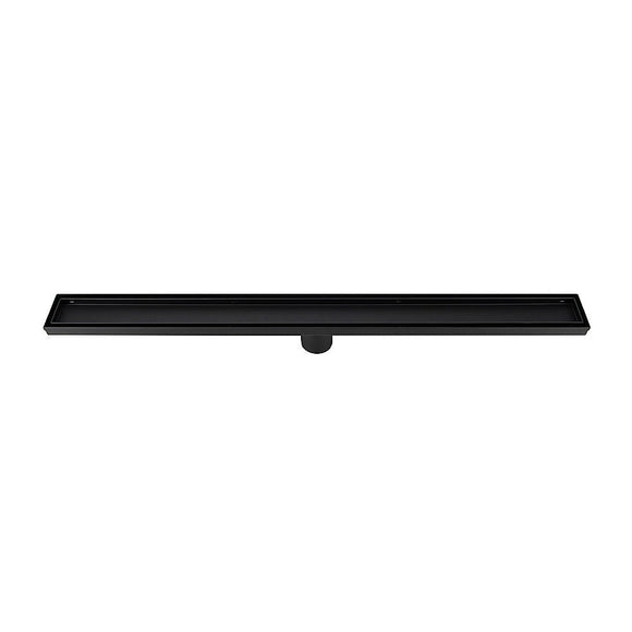 900mm Tile Insert Bathroom Shower Black Grate Drain w/Centre outlet Floor Waste - RnR Galore