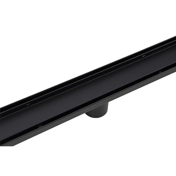 900mm Tile Insert Bathroom Shower Black Grate Drain w/Centre outlet Floor Waste - RnR Galore
