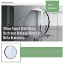 90cm Round Wall Mirror Bathroom Makeup Mirror by Della Francesca - RnR Galore