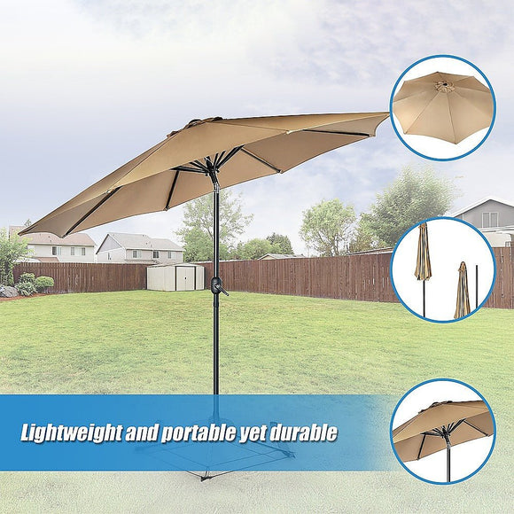 9FT Patio Umbrella Outdoor Garden Table Umbrella with 8 Sturdy Ribs - RnR Galore