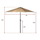 9FT Patio Umbrella Outdoor Garden Table Umbrella with 8 Sturdy Ribs - RnR Galore
