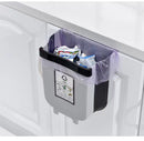 9L Kitchen Wall Mounted Foldable Waste Bin Hanging Trash Can Collapsible - Brown - RnR Galore