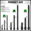9Pcs Extension Bar Set 1/4" 3/8" 1/2" Black Drive Socket Auto Repairing - RnR Galore