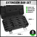 9Pcs Extension Bar Set 1/4" 3/8" 1/2" Black Drive Socket Auto Repairing - RnR Galore