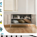 Artiss Buffet Sideboard Metal Cabinet - SWEETHEART White-7