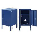 Artiss Bedside Table Metal Cabinet - Blue-4
