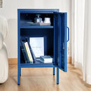 Artiss Bedside Table Metal Cabinet - Blue-8