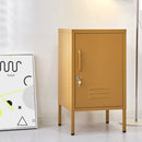 Artiss Bedside Table Metal Cabinet - Yellow-7