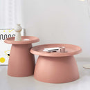 Artiss Coffee Table Round 71CM Plastic Pink-7