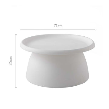 Artiss Coffee Table Round 71CM Plastic White - 0
