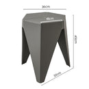 Artiss 2x Bar Stools Puzzle Plastic Foot Stool Grey-2
