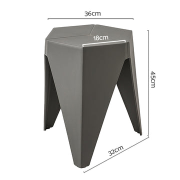 Artiss 2x Bar Stools Puzzle Plastic Foot Stool Grey - 0