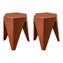 Artiss 2x Bar Stools Puzzle Plastic Foot Stool Red-1