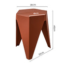 Artiss 2x Bar Stools Puzzle Plastic Foot Stool Red-2