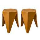 Artiss 2x Bar Stools Kitchen Dining Chairs Plastic Puzzle Foot Stool Yellow-1