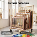 Artiss Wooden Art Drying & Canvas Storage Rack with Caster Wheels for Studio,Galleries,Classroom-7