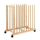 Artiss Art Drying & Storage Rack with Caster Wheels, Solid Wood Adjustable Slots Rack for Drawing Boards, Panels, Paintings, Artworks Display-2