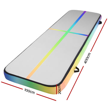Everfit 4X1X0.2M Air Track Inflatable Tumbling Mat Gymnastics Yoga Mat - 0