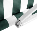 Instahut Retractable Folding Arm Awning Motorised Sunshade 3Mx2.5M Green White-6