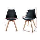 Artiss Dining Chairs Set of 4 Leather Plastic DSW Replica Wooden Black-2