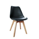 Artiss Dining Chairs Set of 4 Leather Plastic DSW Replica Wooden Black-1