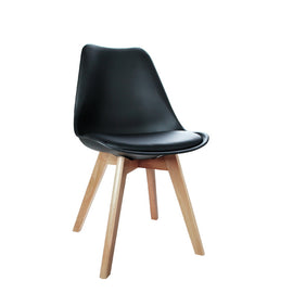 Artiss Dining Chairs Set of 4 Leather Plastic DSW Replica Wooden Black