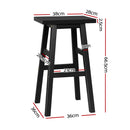 Artiss Bar Stools Kitchen Counter Stools Wooden Chairs Black x4-2