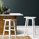 Artiss Bar Stools Kitchen Counter Stools Wooden Chairs White x2-7