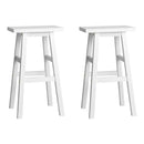 Artiss Bar Stools Kitchen Counter Stools Wooden Chairs White x2-1