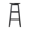 Artiss 2x Bar Stools Round Chairs Wooden Black-6