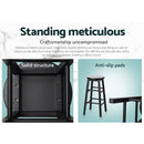 Artiss 2x Bar Stools Round Chairs Wooden Black-9