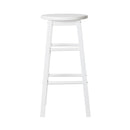 Artiss 2x Bar Stools Round Chairs Wooden White-6