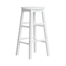 Artiss 2x Bar Stools Round Chairs Wooden White-7