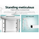 Artiss 2x Bar Stools Round Chairs Wooden White-13