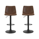 Artiss 2x Bar Stools Vintage Swivel Gas Lift Brown-6