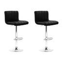 Artiss 2x Bar Stools Gas Lift Leather Chairs Black-1