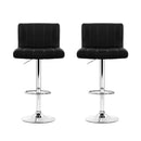 Artiss 2x Bar Stools Gas Lift Leather Chairs Black-6
