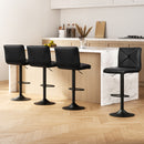 Artiss 4x Bar Stools Gas Lift Leather Chair Black-14