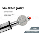 Artiss 4x Bar Stools Leather Padded Gas Lift Grey-11