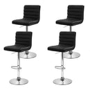 Artiss 4x Bar Stools Padded Leather Gas Lift Black-5