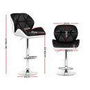 Artiss 4x Bar Stools Gas Lift Padded Leather Black & White-4